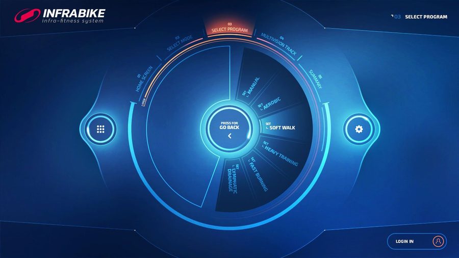 INFRABIKE® 15-inch interactive touchscreen — Select Program