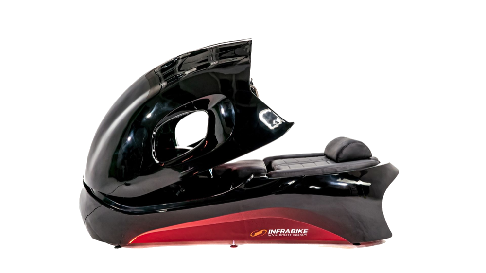 INFRABIKE® full side profile — 242cm long, 180kg, 2500W infrared system